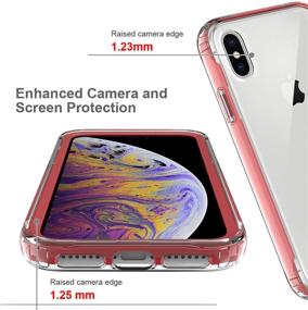 img 2 attached to 📱 Misscase iPhone Xs MAX Clear Case with Full Body Protection & Tempered Glass Screen Protector – Red and Clear