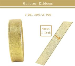 img 3 attached to Glitter Metallic Ribbons Sparkly Wrapping Crafting