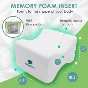 img 1 attached to Orthopedic Knee Pillow for Side Sleepers by Cushy Form -Eases Hip and Lower Back Pain -Contour Memory Foam Leg Wedge Cushion for Pregnancy -Includes Washable Cover & Storage Bag, White