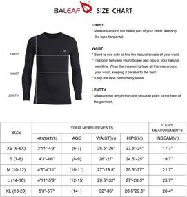 img 1 attached to 👕 Термобелье с компрессией и флисовыми рукавами для мальчиков BALEAF: оптимальная активная одежда для повышения эффективности