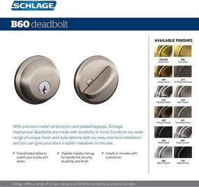 img 1 attached to 🔒 Schlage B60 N 622 Matte Black Deadbolt – Keyed 1 Side, Top Residential Security