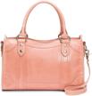 frye melissa satchel handbag cognac women's handbags & wallets logo