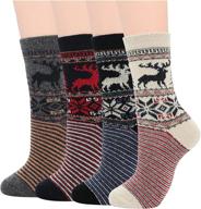 🧦 century star women's knit pattern athletic sports socks: winter wool cashmere crew cut warm soft socks logo