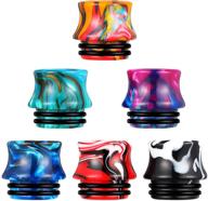 👑 premium 6-piece resin 810 drip tip set for ice maker coffee mod machine - waist style design logo