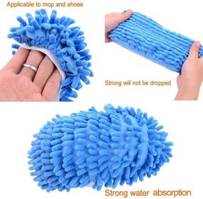 img 2 attached to 🧦 Reusable Microfiber Floor Cleaning Sweeping Slippers - Washable Dust Mop Slippers for Home Cleaning Tools - Lazy House Floor Shoe Cover (5 Pairs, 5 Colors)