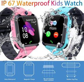 img 2 attached to Kids LBS Tracker SmartWatch - IP67 Waterproof Smartwatches with SOS Voice Chat Camera Alarm Clock Digital Wrist Watch Smartwatch for Boys and Girls, Ages 4-12 - Perfect Birthday Gifts