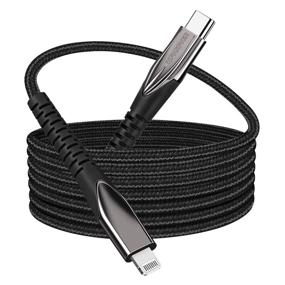 img 3 attached to 💫 WFVODVER 10FT USB C to Lightning Cable [MFI Certified] Nylon Braided Type C Fast Charging Cable for iPhone 12/12 Mini/12 Pro/11/11 Pro/11 Pro Max/X/XS/XR/XS MAX [Black]