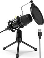 🎙️ professional usb microphone with tripod stand & pop filter - perfect for streaming, podcasting, voice over, skype, youtube - compatible with windows, mac - c300a logo