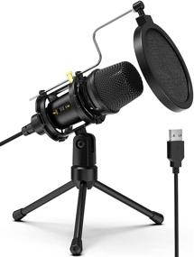 img 4 attached to 🎙️ Professional USB Microphone with Tripod Stand & Pop Filter - Perfect for Streaming, Podcasting, Voice Over, Skype, YouTube - Compatible with Windows, Mac - C300A