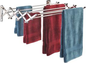 img 4 attached to 👕 Smartsome Space Saver Fold Away Racks: Wall Mounted Stainless Steel Laundry Drying Rack - Easy Installation, High-Quality Design - 8 34" Rods, Total: 22.5 Linear Ft, 60 lb Capacity - Indoor/Outdoor Use