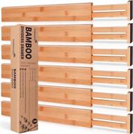 🎍 bamboo drawer dividers: efficient kitchen organizer with spring loaded separators for dresser, bathroom, office - pack of 6 (17.5"-22") логотип