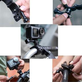 img 3 attached to 🚴 Bike Handlebar Mount Replacement for GoPro Hero 9/8/7/6/5 Black, DJI/Xiao Yi Action Camera with 360 Rotation - Quick Release Rack Mount, Non-Slip Adapter Accessory - Suitable for 22mm-32mm Diameter