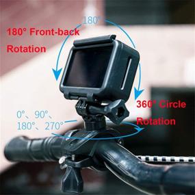 img 1 attached to 🚴 Bike Handlebar Mount Replacement for GoPro Hero 9/8/7/6/5 Black, DJI/Xiao Yi Action Camera with 360 Rotation - Quick Release Rack Mount, Non-Slip Adapter Accessory - Suitable for 22mm-32mm Diameter