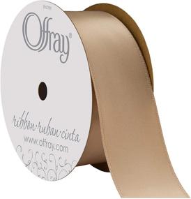 img 3 attached to 🎀 25 Yds Champagne Beige 1.5&quot; Single Face Satin Ribbon by Offray Berwick