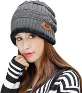 ❄️ hindawi winter hats for women and men - slouchy beanie skull caps for warm snow skiing, knit hat cap logo