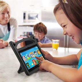 img 2 attached to 📱 8-inch Tablet Case for Kids with Kickstand - Ubearkk Anti-Slip Shockproof, Protective Cover in Black