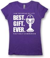 👗 catholic medium girls' clothing and tops, tees & blouses for first communion t-shirt logo