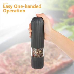 img 2 attached to 🧂 PDJW 1PC Battery Operated Electric Salt and Pepper Grinder with LED Light - One Handed Electronic Salt Pepper Mill