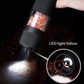 img 3 attached to 🧂 PDJW 1PC Battery Operated Electric Salt and Pepper Grinder with LED Light - One Handed Electronic Salt Pepper Mill