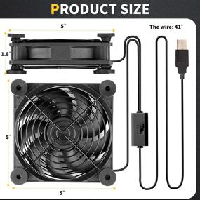 img 1 attached to 🌬️ Quiet Dual 120mm 5V USB Computer PC Fan with Speed Controller - Enhanced Cooling for Router, Desktop, Laptop, Receiver, DVR, Playstation & Xbox