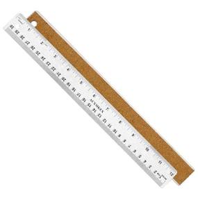 img 2 attached to 📏 ACXMKEX 1 Pack Stainless Steel Ruler with Cork Backing, 12 Inch Precision Metal Ruler - Flexible Non Slip Inch and Metric Measurement