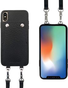 img 3 attached to 📱 Luckycoin Crossbody Case for iPhone Xs MAX: Pebble Leather Purse Wallet with Removable Adjustable Strap, Card Holders Pocket, and Button Closure for Card Safety - Compatible with 2018 iPhone Xs MAX 6.5 inch (Black)