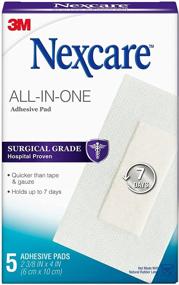 img 4 attached to 🩹 Nexcare Soft Cloth Premium Adhesive Pad, White, Pack of 5