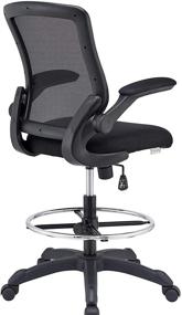 img 1 attached to Enhanced SEO: Modway Veer Flip-Up Arm Reception Desk Drafting Chair in Sleek Black