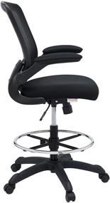 img 2 attached to Enhanced SEO: Modway Veer Flip-Up Arm Reception Desk Drafting Chair in Sleek Black