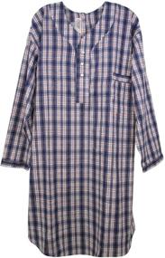 img 2 attached to 🔲 Checkered Mens Adaptive Back Nightshirt