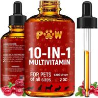 🐾 полный 10-в-1 кошачий и собачий мультивитамин: поддержка суставов и тазобедренных суставов + важные витамины и малиновый добавка для оптимального здоровья - помогает мочевому пузырю, почкам, коже и суставам - содержит глюкозамин для собак. логотип