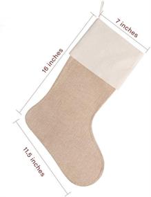 img 3 attached to 🎅 Handmade Set of 6 Natural Jute Burlap Christmas Stockings - Perfect for Fireplace Hanging, Gifts, Goodies & DIY Projects - DECORA