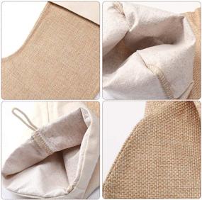 img 1 attached to 🎅 Handmade Set of 6 Natural Jute Burlap Christmas Stockings - Perfect for Fireplace Hanging, Gifts, Goodies & DIY Projects - DECORA