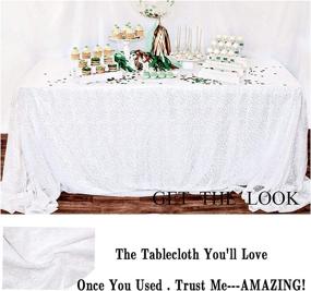 img 1 attached to Sparkling 90X132 Inch 💫 Rectangular Sequin Tablecloth - Stylish Décor