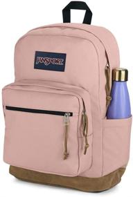 img 3 attached to Versatile JanSport Right Pack Backpack: Ideal for School, Travel, Work, or Laptop - Misty Rose Design with Suede Leather Bottom and Handy Water Bottle Pocket