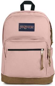 img 4 attached to Versatile JanSport Right Pack Backpack: Ideal for School, Travel, Work, or Laptop - Misty Rose Design with Suede Leather Bottom and Handy Water Bottle Pocket