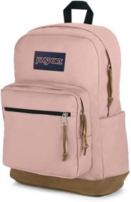 img 2 attached to Versatile JanSport Right Pack Backpack: Ideal for School, Travel, Work, or Laptop - Misty Rose Design with Suede Leather Bottom and Handy Water Bottle Pocket