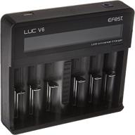 ⚡️ efest 4213 luc v6 lcd 6 bay multi-functional charger: high-speed charging" logo