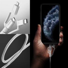 img 3 attached to 🔌 Spigen DuraSync Universal Charger Cable - 3-in-1 Cable with Micro USB/Lightning/USB C Adapters [MFi Certified] - 4.9ft Premium Braided Multi Charging Cable for iPhone 12/Pro/Max/Mini/SE/iPad/Galaxy/Pixel & More