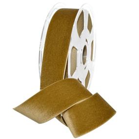 img 1 attached to 🎀 Morex Ribbon Nylon Antique Gold 1.5" x 11 Yards - Item 01240/10-533 Nylvalour Velvet Ribbon