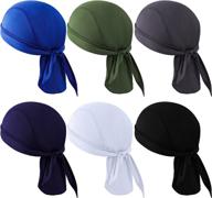 sweat-wicking head wrap helmet liner: stay cool with breathable dew do rags for outdoor activities - set of 6 логотип