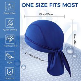 img 3 attached to Sweat-Wicking Head Wrap Helmet Liner: Stay Cool with Breathable Dew Do Rags for Outdoor Activities - Set of 6