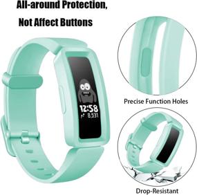 img 1 attached to 🌊 KOLEK Bands | Fitbit Ace 2 Compatible | Soft Silicone Waterproof Bracelets for Kids | Sports Watch Strap Wristbands Replacement | Fitbit Ace 2 Boys Girls | Marine Green