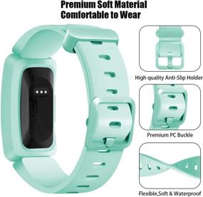 img 2 attached to 🌊 KOLEK Bands | Fitbit Ace 2 Compatible | Soft Silicone Waterproof Bracelets for Kids | Sports Watch Strap Wristbands Replacement | Fitbit Ace 2 Boys Girls | Marine Green