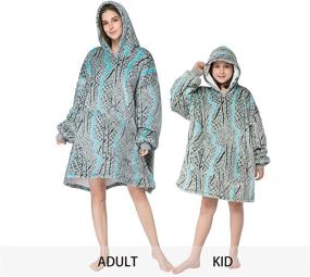 img 3 attached to 🧥 RONGTAI Oversized Wearable Blankets - Soft Plush Printed Sherpa Blanket Sweatshirt with Pockets - One Size Fits All - Enhanced SEO