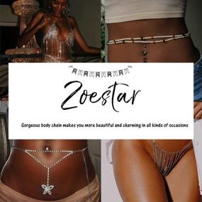 img 1 attached to Zoestar Crystal Chains Bikini Jewelry