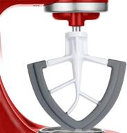 🥣 quart flex edge beater with bowl scraper for kitchenaid tilt-head stand mixer - 4.5/5 stars, all-metal die cast beater blade with both-sides flexible silicone edges, grey logo