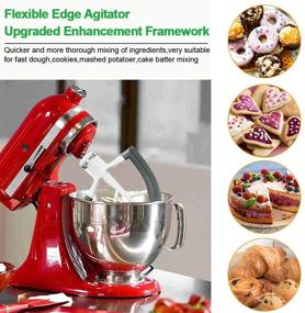 img 1 attached to 🥣 Quart Flex Edge Beater with Bowl Scraper for KitchenAid Tilt-Head Stand Mixer - 4.5/5 Stars, All-Metal Die Cast Beater Blade with Both-Sides Flexible Silicone Edges, Grey