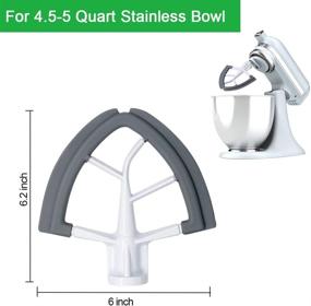 img 2 attached to 🥣 Quart Flex Edge Beater with Bowl Scraper for KitchenAid Tilt-Head Stand Mixer - 4.5/5 Stars, All-Metal Die Cast Beater Blade with Both-Sides Flexible Silicone Edges, Grey