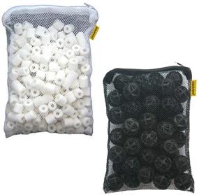 img 2 attached to 🐠 Aquapapa Filter Media Bags: 1 lb Ceramic Rings + 50 Bio Sponge Balls for Aquarium Fish Tank Pond Canister Filter (CA, USA)